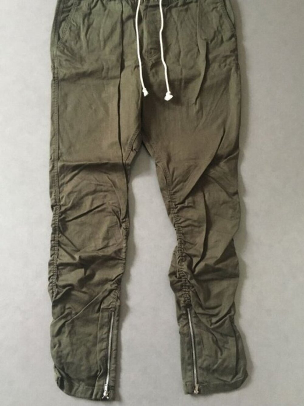 H&M Olive Green Ruched Drawstring Joggers